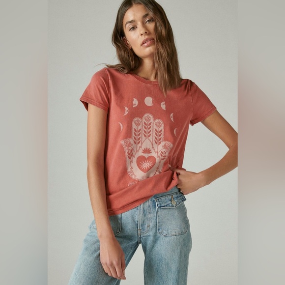 Lucky Brand Tops - NWT Lucky Brand Hamsa Moons Classic Crew Tee